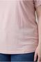 Women's Plus Size Off-The-Shoulder V-Neck Viscose Powder T-Shirt – Front and Back V-Neck - 5