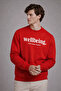 Men's Text Printed Casual Red Sweatshirt - 2