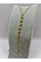 Steel Gold Stone Y Necklace - 3