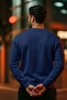 Men's Teddy Bear Print Casual Navy Blue Sweatshirt - 6