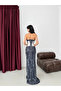 Navy Blue Stone Embellished Sequined Detachable Corset Evening Dress - 7