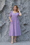 Square Neck Pocket Button Midi Summer Dress - 3
