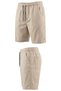 Lycra Large Size Men's Lace-Up Elastic Waist Gabardine Shorts Suitable for Weight Ranges between 120-157 Kilograms Stone