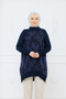 Women's Side Zipper Brush Patterned Silk Kupra Tunic - 5