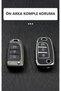 Hyundai Compatible Elantra, Solaris, Tucson, Kona, Santa, Fe, Verna, I30, I35 Silver Edge Tpu Key Case Cover (Black) - 3