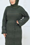 Women's Mercerized Inner Mesh Openwork Knitwear Dress - 5