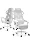 #1USA Ergonomic Gaming Chair with Footrest, Mesh Back, Recline, Headrest & Lumbar - White