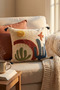 Buldan Work Sun and Cactus Patterned Punch Throw Pillow Cover 42X42 cm - Bohemian Pillow with Tassels - 2