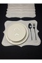 6 Pieces of Linen Ecru Color Toxic Ivy Model Placemat/Supla - 3