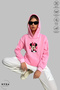 Women's Hoodie Long Sleeve Minnie Mouse Printed Hooded Oversized 100% Cotton Combed Cotton Sweatshirt - 2