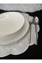 6 Pieces of Linen Ecru Color Dimple Model Stylish Embroidered Placemat/Supla - 4