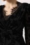 Women's Black Asymmetrical Stylish Midi Dress with Lace Detail at the Collar - 3