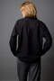 Women's Black Eyelet Embroidery Shirt Blouse with Lace Trim, Mandarin Collar, Cotton, Pinterest Style - 4