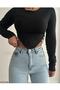 Lildya Gold Fade-Resistant Blue Light Snow Slit High-Waist Flared Jeans (Extra Comfortable) - 4