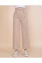 Rosse Gold Beige Double Buttoned Women's Loose Fabric 90's Super High Loose Leg Palazzo Trousers - 5