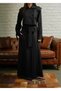 Women's Jacket-Skirt Set |   Padded Shirt Collar Buttoned Jacket Set |   Belt Detailed Maxi Skirt Set - 3