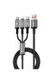 TITAN LINK Series 66W USB-A to Type-C + Lightning + Micro USB Charging Cable 1.2M – Black