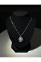 Baguette Zircon Stone Oval Design Steel Necklace - 2