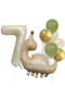 7 Year Old Retro Dinosaur Gold Confetti Balloon Set Decoration