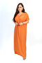 Orange Jalabiya with White Embroidered Shoulder - 2