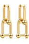SLOONG 3 Pairs 14k Gold Plated Ball U Shape Pin Y2K Style Chunky Earring Link Chain Chunky Circle Ho