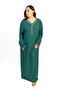 Green Cotton Rayon Jalabiya with Silver Stone Detailing - 2