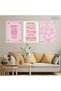 ALAYRA Trendy Preppy Poster Set of 3 Pink Lucky You Canvas Wall Art Prints Queen of Hearts Poker Aesthetic Pictures Retro Guest Check Decor Painting for Living Room Bathroom40X60 CM - 4
