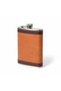 Leather Covered Stainless Steel Liquor Flask 4 Shot Glasses & Funnel Set 9 oz 270 Ml. Outdoor Flask - 4
