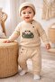 Embossed Printed Oversize Wide Fit Bottom and Top Baby Set, 100% Cotton - 4