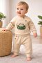 Embossed Printed Oversize Wide Fit Bottom and Top Baby Set, 100% Cotton - 3