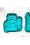 Set of 2 Stone Age Characters Cookie Molds |   Caveman with Club and Woman with Spear - 2