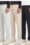 Men's 3-Piece Advantageous Pack Baggy Wide Leg Elastic Waist Pique Trousers