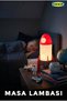 Aftonsparv Table Night Lamp, Multi-Color, 15X30 Cm, Space Rocket Themed with Leds