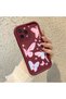 iPhone 16 Pro Max Compatible Silicone Material Shockproof Burgundy Color Butterfly Pattern Case