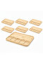 Bamboo Breakfast Plate — Multi-Compartment 5-Piece Natural Presentation and Serving Plate 33X24Cm Set of 6