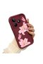 Realme Note 50 Compatible Silicone Material Shockproof Maroon Color Case Lily Pattern - 3