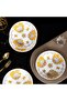 12-Piece Gold and White Floral Pattern Ceramic Dinnerware Set - 2