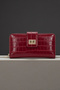 Red Leather Stylish Women's Wallet with Special Box, Crocodile Pattern Appearance, and Credit Card Slot - 2