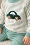 Embossed Car Printed Baby Set Top and Bottom 100% Cotton - 5