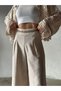 Romantic Korean Slim Fit Pantsuit with Pearl Brode Workmanship Geometric Lace Elegant Vest Buttoned Jacket Zippered Slim Fit Pants Raw Linen Bohemian Suit - 6