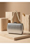 Silver Color Snake Shell Pattern Pearl Detail Chain Strap Women Evening Dress Bag Wedding Engagement Graduation - 2