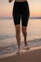Women's Black Premium Diving Fabric High Waist Shorts Leggings - 2