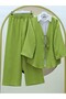 Lace-Up Kimono Pants Set Oil Green - 2