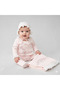 Floral Embroidered Lace Detail 3-Piece Organic Hospital Discharge Set 100% Cotton Newborn Baby Girl - 2