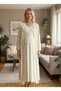 New Season Ecru Easy Breastfeeding Lace Short Sleeve Maternity Nightgown Set of 2 - 2