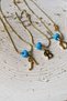 Snake Chain with Evil Eye Beads -H- Letter Pendant- Gold 316L Stainless Steel - 4