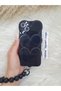 iPhone 14 Plus - 15 Plus Compatible Love Heart Shiny Case with Beaded Bracelet - 3