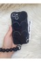 iPhone 14 Plus - 15 Plus Compatible Love Heart Shiny Case with Beaded Bracelet - 2