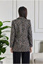 Leopard Double-Breasted Tweed Jacket with Gold Buttons - 3