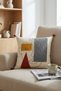 Buldan Handmade Tasseled Cushion Cover |   Relief Abstract Face Motif Modern Art - 42X42 cm - 4